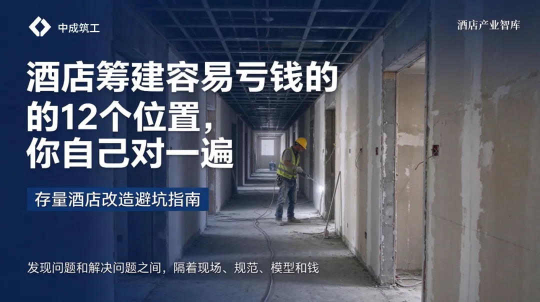 酒店筹建容易亏钱的 12 个位置,你自己对一遍